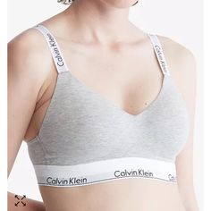 Calvin Klein Modern Cotton Gray Underwear Crossback Unlined Bralette Qf5980-020 Brand New With Box. 100% Authentic. A Calvin Klein Icon. This Modern Cotton Bralette Is The Definition Of Effortless. Made With Super Soft And Supple Cotton Stretch Blended With Modal For All Day Comfort. Designed With The Original Calvin Klein Logo Band, This Is A Sporty Look That Feels Sexy Everyday. Unlined Triangle Cups For A Natural Look And Lightweight, Breathable Feel. Easy Pullover Crossback Silhouette. Soft, Cami Bra, Cotton Bralette, Shape Wear, Calvin Klein Woman, Sporty Look, Womens Calvin Klein, Women's Intimates, Special Features, Bralette