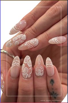 #EasterNails #SpringNails #ShortNails #GelNails #NailArt #EasterNailArt #SpringNailArt #PastelNails #EasterColors #EasterStyle #EasterFashion #SpringTrends #EasterMagic #EasterChe Bohemian Nails, Lace Nail Design, Mandala Nails, Indian Nails, Bridal Nails Designs, Lace Nail Art, Henna Nails, Boho Nails, Retro Nails