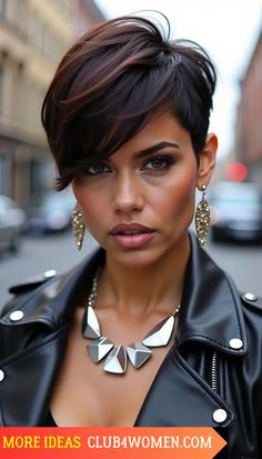 23 Trendy Long Bang Pixie Haircuts for All Face Shapes and Hair Types – Ultimate Style Guide Short Hair With Bangs For Long Face, Pixie With Long Bangs Edgy, Edgy Long Pixie, Super Short Pixie Round Face, Pixie Cut Highlights, Pixie Cut Long Bangs, Chris Jenner Haircut, Feathered Pixie Haircut, Short Pixie With Bangs