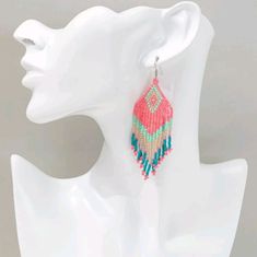 Bohemian Beaded Earrings New Native American, Western, Bohemian Vibes!!!! Ships Within 1 Business Day. All Sales Are Final. Tags - Earrings Native American Western Bohemian Feather Spiritual Boho Beaded Cowgirl Summer Beaded Chain Earrings, Bohemian Beaded Chain Earrings For Summer, Bohemian Style Beaded Chain Earrings For Summer, Native American Western, Cowgirl Earrings, Western Bohemian, Earrings Native American, Princess Earrings, Holiday Snowflakes