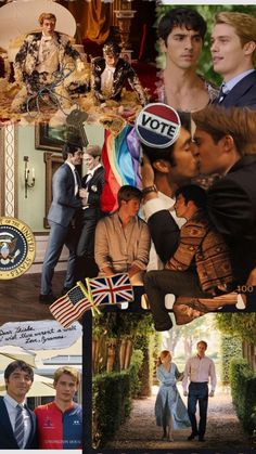 collage of images with people and flags