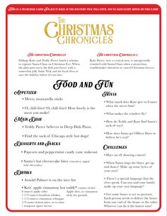 a christmas menu with the words good and fun