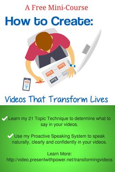 a poster with the text how to create videos that transform lives