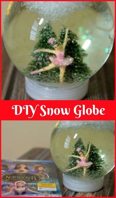 DIY Snow Globe: Disney's The Nutcracker NOW on Bluray. #craft #diy #snowglobe Easy Snow Globe Craft, Diy Snowglobe, Waterless Snow Globe Diy, Easy Snow Globes, Diy Globe, Christmas Snow Globes Diy, Mason Jar Christmas Decorations, Homemade Snow Globes, Christmas Presents For Teachers