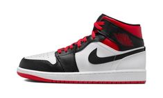 Air Jordan 1 Mid BQ8426 106 Zapatillas Nike Air Force, Logo Wings, Red Wing Logo, Air Jordan 1 Mid White, Air Jordan 1 Mid Black, Jordan 1 Mid White, Air Jordan 1 Mid Gs, Black Tongue, Original Air Jordans