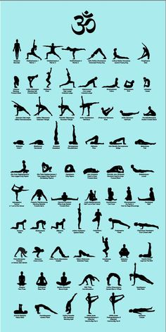 an illustrated poster showing the various types of people doing different things in their body, including yoga