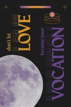 an image of the moon with words written on it that say love and vacation in different languages