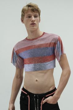 Crop Top Boys, Queer Style, Ludovic De Saint Sernin, Fashion Guys, Top Boys, Menswear Accessories, Guy Style, Half Shirts