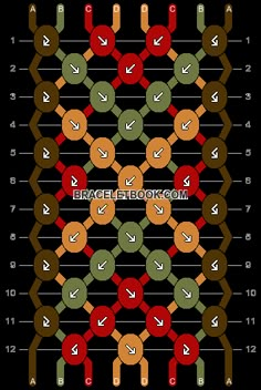 a cross stitch pattern with different colors and sizes