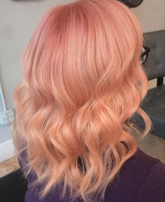 Peachy Pink Hair, Pink Waves, Hair Color Highlights, Color Inspo, Hair Envy, Peachy Pink, Balayage Hair