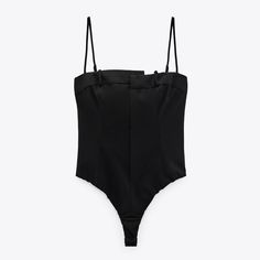 New With Tags Sleek Black Bodysuit For Spring, Zara Black Evening Bodysuit, Zara Summer Evening Bodysuit, Zara Bodysuit For Evening In Summer, Zara Black Fitted Bodysuit, Zara Fitted Black Bodysuit, Fitted Black Bodysuit By Zara, Zara Black Stretch Bodysuit, Zara Black Elegant Bodysuit