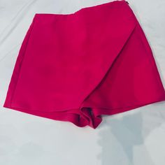 Zara Xs Asymmetric Skorts In Hot Pink! New Without Tag. Never Worn! High Waisted With Side Zipper. See Photos For Measurements. Summer Party Bottoms With Side Zipper, Chic Spring Bottoms With Side Zipper, Spring Bottoms With Side Zipper For Night Out, Trendy Asymmetrical Bottoms For Night Out, Asymmetrical Shorts For Spring Party, Asymmetrical Shorts For Party In Spring, Fitted Asymmetrical Bottoms For Summer, Asymmetrical Fitted Bottoms For Summer, Asymmetrical Fitted Summer Bottoms