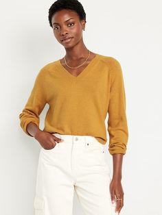 SoSoft Loose V-Neck Sweater | Old Navy Petite Sweaters, V Neck Sweater, Long Sleeve Pullover, Toddler Boys, Vneck Sweater, Pullover Styling, Neck Sweater, Sweaters & Cardigans, Mustard