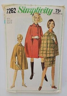 two women's coats and one woman's coat are shown in this vintage sewing pattern