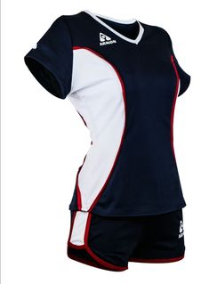 a women's soccer jersey and shorts