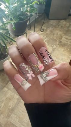 Cute Pink Nails, Purple Acrylic Nails, Duck Nails, Colored Acrylic Nails, Girly Acrylic Nails, Cute Acrylic Nail Designs, Exotic Nails, Really Cute Nails, Unique Acrylic Nails