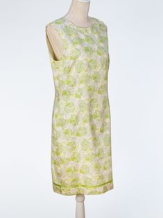 Vintage Liz Claiborne Cotton Size 12 Sleeveless Dress Green Leaf Pattern with Ribbon Hem Detail Some discoloration along neckline  - photo. Priced as is. It won't even be noticeable on too. Green Sleeveless Daywear Dress, Green Sleeveless Dress For Daywear, Vintage Liz Claiborne, Satin Cocktail Dress, Lawn Dress, Cotton Shirt Dress, Sleeveless Long Dress, Plaid Dress Shirt, Cotton Long Sleeve Shirt