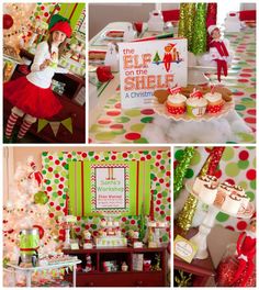 a collage of photos with christmas themed items