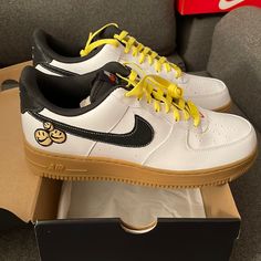 Brand New. Box In Good Condition As Well. Nike Air Force 1 Skateboarding Shoes With Round Toe, Nike Air Force 1 For Skateboarding With Branded Insole, Nike Air Force 1 Low-top For Skateboarding, White Custom Sneakers For Skateboarding, Shoes Nike Air Force, Shoes Nike Air, Nike Air Force 1 Low, Air Force 1 Low, Nike Air Force 1