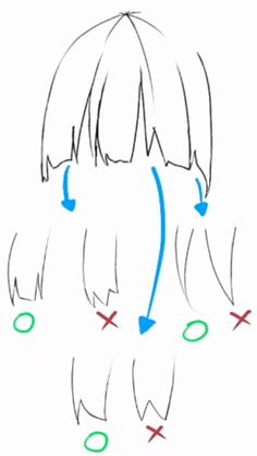 Front Hair Reference Drawing, Hair Flow Drawing, How To Draw Hair Bangs, How To Draw Bangs Anime, How To Draw Front Hair, Hair Shapes Drawing, How To Draw Manga Hair, Manga Hair Reference, Manga Hair Tutorial