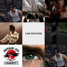 a collage of photos with the words, myagl do karate