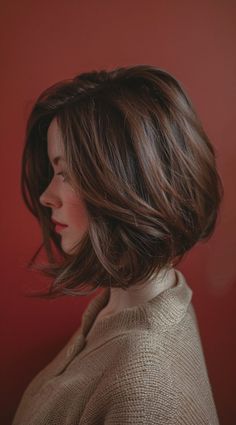 47 Stacked Bob Hairstyles for Fine Hair: Volume and Elegance | LooksNiceOnMe Famous Bob Hairstyles, Chopped Hair Styles, Short Layered Bob With Bangs Fine Hair, Bob Volume Hair, Plus Size Bob Haircut, Blowout Bob, Bob For Round Face, Bob Fine Hair, Elegant Haircut