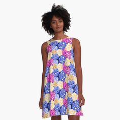 Get my art printed on awesome products. Support me at Redbubble #RBandME: https://www.redbubble.com/i/dress/Rose-Purple-Blue-Yellow-Floral-Pattern-Cute-by-funnylifeusa/49646842.V4WQ8?asc=u Rose Purple, Yellow Floral, I Dress, Blue Yellow, Dresses For Sale, Blue And Purple, A Line Dress