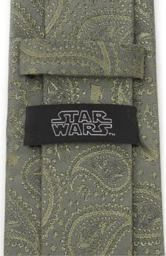 A subtle Star Wars design stamps a cool tie cut from pure silk. Style Name:Cufflinks, Inc. Yoda Paisley Silk Tie. Style Number: 6024851. Available in stores. Jedi Symbol, Sage Green Tie, Star Wars Colors, Star Wars Design, Star Wars Wedding, Star Wars Logo, Paisley Tie, Cool Ties, Green Tie