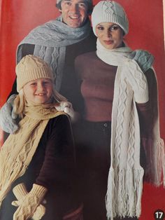 Vintage Aran PDF family knitting patterns of scarf, hat, and mittens to enjoy. Man Cardigan, Man Vest, Duffel Coat, Vintage Family, Knitting Books, Hat Scarf, Mens Cardigan, Mens Vest, Pattern Books