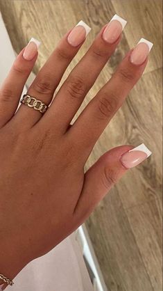 White Nail French Tip, Nails Silver And White, Silver And White Nails, White Tip Nail Designs, White Tip Acrylic Nails, Nails Black And White, Pink And White Nails, White Tip Nails, White Acrylic Nails