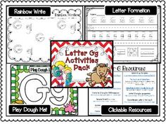 the letter g worksheet and activities for children to use in their handwriting workbooks