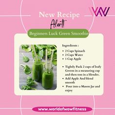 the recipe for green smoothie is shown