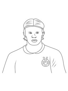 a black and white drawing of a person wearing a shirt