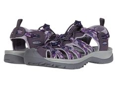 Keen Whisper Women's Sandals Purple Tropical Summer Outdoor Sneakers With Ortholite Insole, Lightweight Sporty Sandals For Outdoor, Lightweight Sporty Sandals For Outdoor Activities, Lace-up Synthetic Sport Sandals For Summer, Spring Waterproof Sport Sandals For Outdoor, Summer Waterproof Sneakers For Outdoor Activities, Waterproof Nylon Sport Sandals For Outdoor Activities, Waterproof Sport Sandals For Outdoor Spring Activities, Spring Outdoor Waterproof Sport Sandals