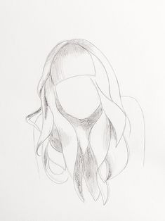 a drawing of a woman's head with long hair