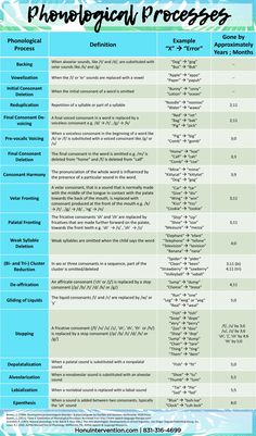 Phonological Processing Disorder, Phonological Processes, Speech Articulation, Language Disorders