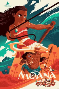 the poster for moana is shown in front of an image of a woman holding a hula hoop