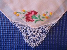 Mother of Bride Handkerchief Ladies Hankie by VintagebyTeresa, $19.99 Embroidery Hankies, Bride Handkerchief, Wedding Hankies, Mother Of Bride, Lace Silk, Vintage Lace, Small Businesses