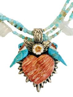 Lightness Of Being Necklace – Sweet Bird Studio Artisan Heart Necklace With Natural Stones, Unique Heart-shaped Necklaces With Natural Stones, Turquoise Jewelry Necklace, Native Necklace, Found Object Jewelry, Vintage Jewelry Ideas, Hummingbird Necklace, Native American Necklace, Turquoise Jewelry Native American