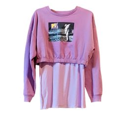 Nwt Size M Mtv Copped Sweatshirt Purple Will Include New Light Purple Tank To Wear Underneath For Layering Tank Next Level New Size Medium Purple Cotton Top For Layering, Purple Crew Neck Top For Layering, Purple Graphic Print Tops For Loungewear, Purple Letter Print Tops For Loungewear, Pink Tye Dye, Ivory Sweater, Grey Crewneck, Purple Tank, Layering Tanks