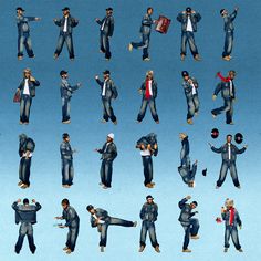 an image of many people in different poses