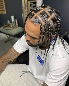 Plats Hairstyles, Single Braids Hairstyles, Box Braids Men, Mens Twists Hairstyles, Plait Braid, Man Bun Hairstyles