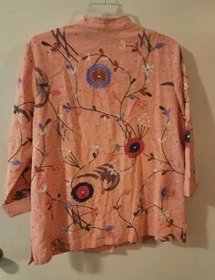 Alex Kim Peach Embroidered Shirt Jacket And Tee Shirt Medium | eBay