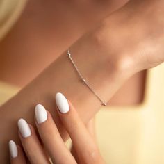 Delicate Gold Bracelet Beaded Satellite Chain Wrist Jewelry - J F W Delicate Bracelet Silver, Daily Wear Bracelets For Women Gold, Daily Wear Bracelet, Ball Chain Bracelet, Delicate Gold Bracelet, Minimal Bracelet, Pretty Jewelry Necklaces, Silver Link Bracelet, Silver Bracelets For Women