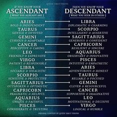 the zodiac sign ascendant and descendant