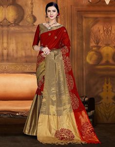 Dark Brown Blouse, Cotton Sarees Online, Orange Saree, Brown Blouse, Blouse Material, Indian Outfit, Chiffon Saree, Fancy Sarees, Soft Silk Sarees