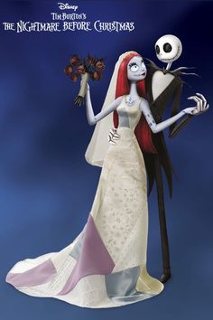 the corpse bride and groom are dressed up as jack and sally from disney's the nightmare before christmas