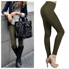 Olive Color Tummy Control Contouring Leggings High Quality Slim Fit Leggings Contours Curves Soft And Stretchy Available In Coffee Dark Burgundy Hunter Sand Listing Is For The Olive Casual Elastic Tights For Fall, Non-stretch Green Leggings For Fall, Green Full-length Leggings For Fall, Green Full Length Leggings For Fall, Olive Leggings, Dark Burgundy, Clothing Inspiration, Olive Color, Workout Leggings