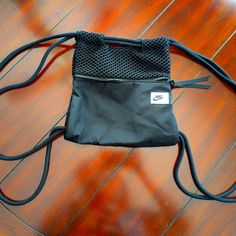 Nike String Backpack With Mesh Like New, Never Used. Casual Sports Backpack With Adjustable Strap, Trendy Black Gym Bag With Adjustable Strap, Casual Backpack For Gym And Back To School, Casual Gym Backpack For Back To School, Sporty Nylon Gym Backpack, Trendy Black Nylon Gym Bag, Sporty Backpack For Travel, Casual Sports Backpack, Casual Sports Standard Backpack