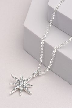 Keep luck on your side with this sparkly yet stylish Sterling Silver Northern Star Necklace. When you look at this silver star necklace, let it serve as a source of inspiration and always follow your dreams.